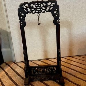 VINTAGE Ornate carved wood frame with a hook